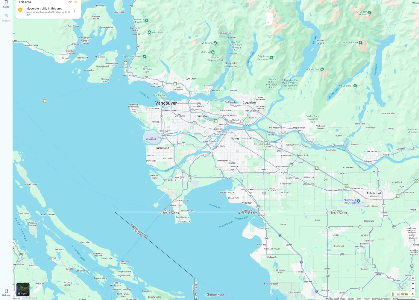 Lower Mainland map